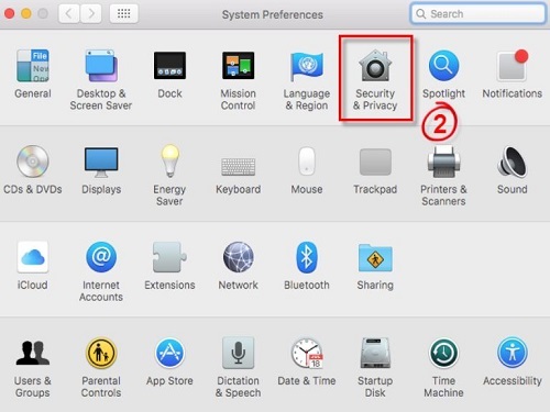 System Preferences box Click Security  Privacy