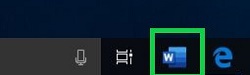 Windows desktop, task bar, Word icon