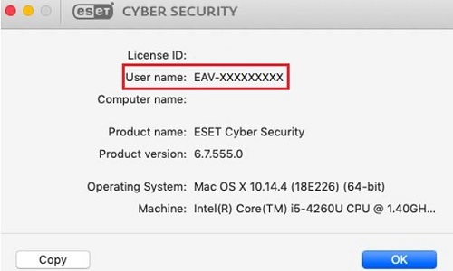 Close window, ESET main page, Renew license