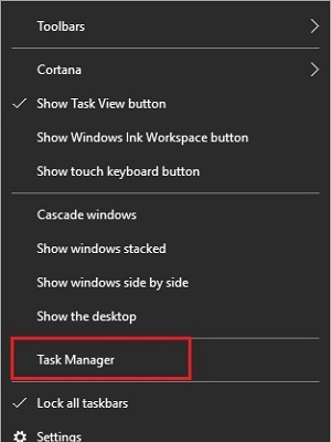 Windows desktop, Taskbar, Task Manager