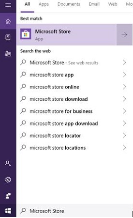Windows 10 start menu, Search field