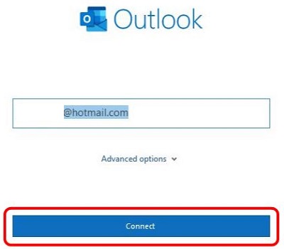 Outlook Email Setup, Email address, Connect
