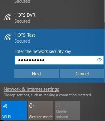 Windows 10 list of available wireless connections