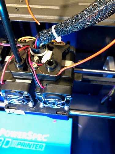 Filament coming out of extruder
