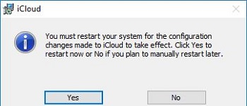 restart computer message with yes selected