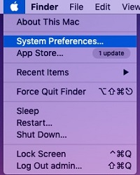 System Preferences menu
