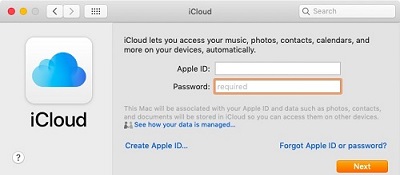 iCloud setup asking for password