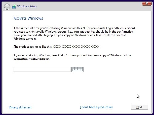 Windows 10 Setup, Activate Windows