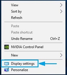 Windows 10 desktop, Display Settings