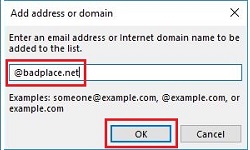 add address or domain, domain being blocked
