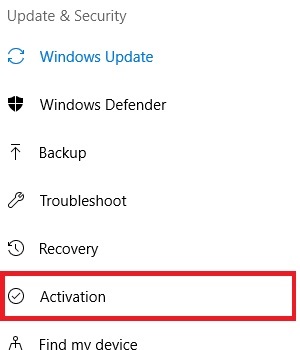 Activation tab