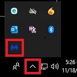 Hidden icons, Malwarebytes icon