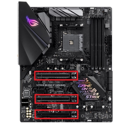 Motherboard with PCIe 16x slots