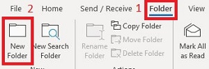 Outlook, Folder, New Folder