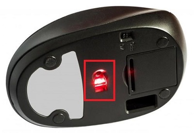 Backside of mouse, Optical Sensor