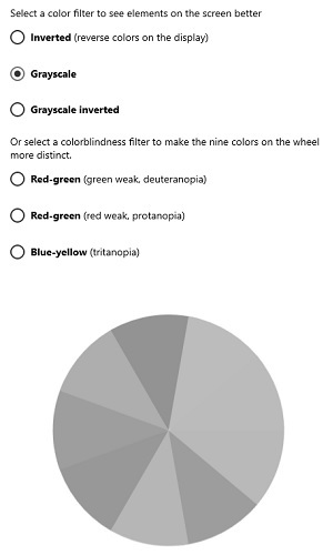 Color filter options, color wheel