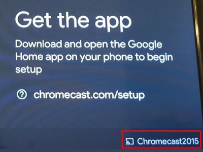 TV Chromecast Setup Screen, Device Name