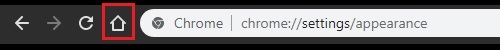 Google Chrome browser, Home button