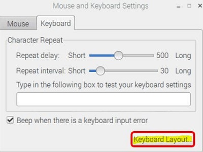 Mouse and Keyboard Settings, Keyboard Layout