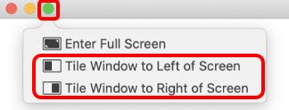 macOS App, Full Screen Menu
