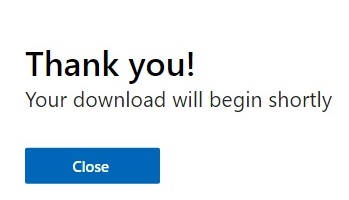 Download started successful message