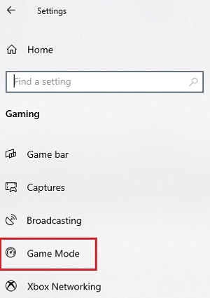 Windows Settings, Gaming Settings, Game Mode