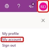 Outlook.com, Account Menu, My account