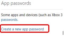 Additional Security Options, App passwords, Create app password