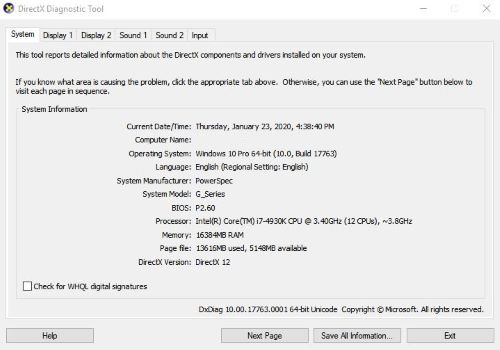 How to use DirectX Diagnostic Tool (DxDiag) for Troubleshooting