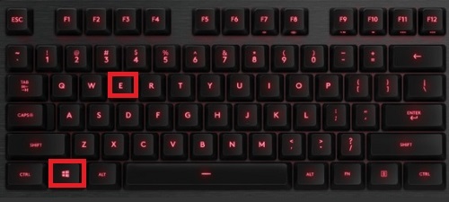 Keyboard Windows key and E key