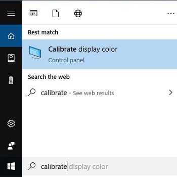 Windows 10 Desktop, Cortana, Calibrate display color