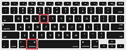 Keyboard, command + R keys