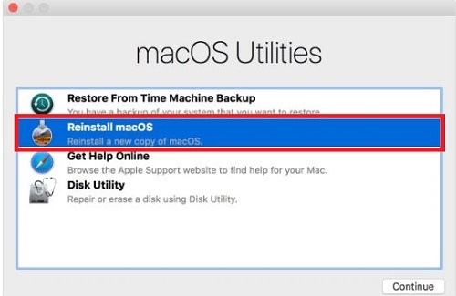 MacOS Utilities, Reinstall macOS