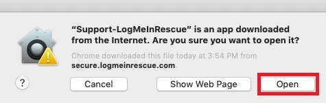 LogMeIn Rescue, Permission Prompt
