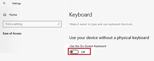 Keyboard Settings, Use the On Screen Keyboard
