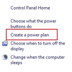 Windows Power Options Create a power plan