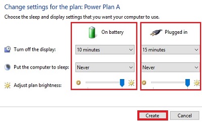 Windows Power Options Edit Plan Settings