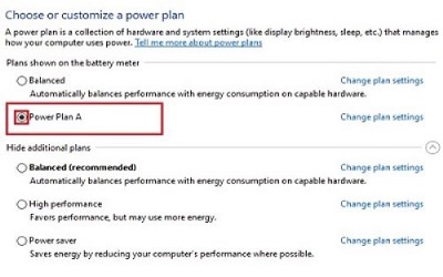 Windows Choose a power plan