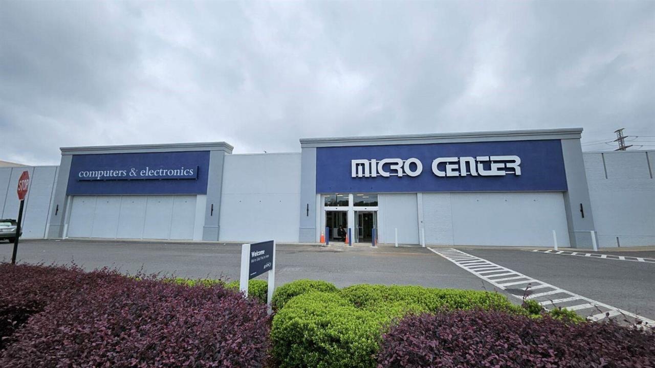Micro Center Charlotte's front doors