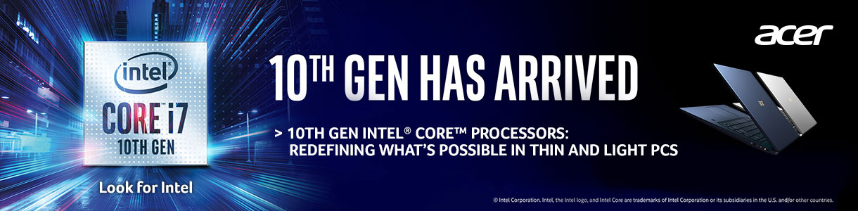 10th Gen Has Arrived. 10th Gen Intel Core Processors: Redefining that's impossible in thin and light PCs. Shop for 10th Gen Acer Laptops