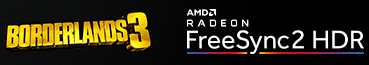 Badlands3 logo, AMD FreeSync2 logo
