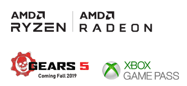 AMD RYZEN, AMD Radeon, Gears 5, XBOX Game Pass logos