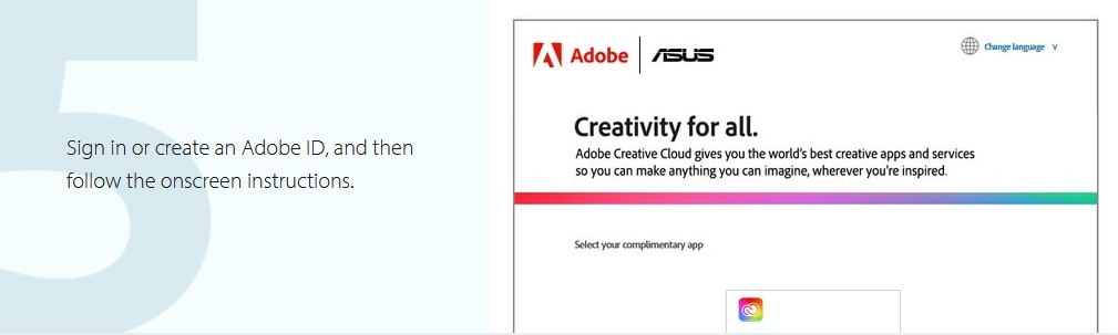 5. Sign in or create an Adobe ID, and then follow the onscreen instructions.