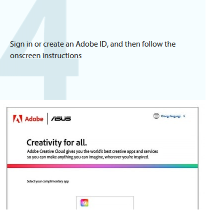 4. Sign in or create an Adobe ID, and then follow the onscreen instructions.
