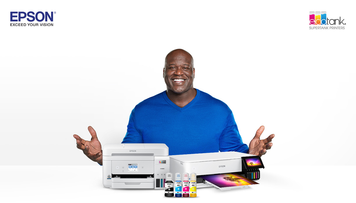 Shaquille O'Neal with Epson EcoTank Printers
