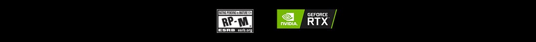 Rating Pending Mature logo and NVIDIA Geforce RTX logo