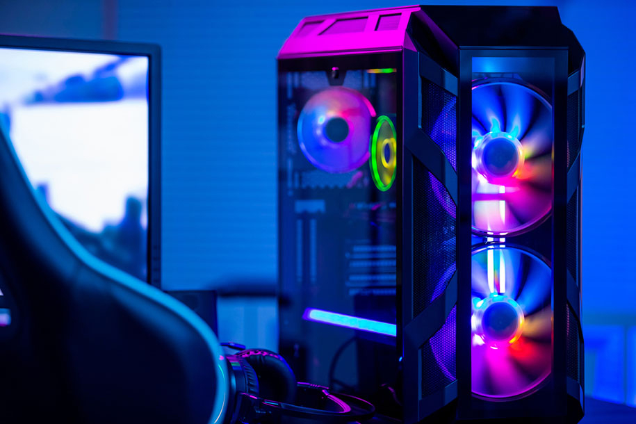RGB PC on a desk