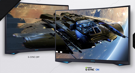 Image of monitor showing G-Sync on and off