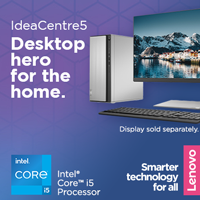 Lenovo IdeaCentre5 - Desktop hero for the home. Intel Core i5 Processor. Smarter Technology for all