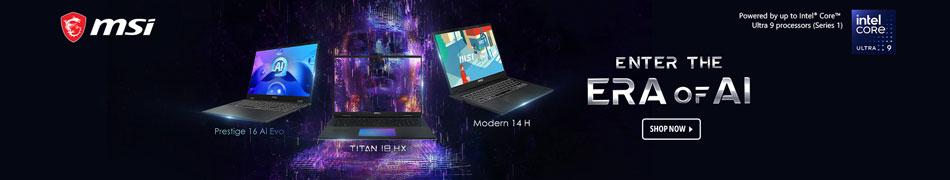 MSI - Enter the Era of AI - Prestige 16 AI Evo, Titan 18HX, Modern 14 H Laptops - Shop Now